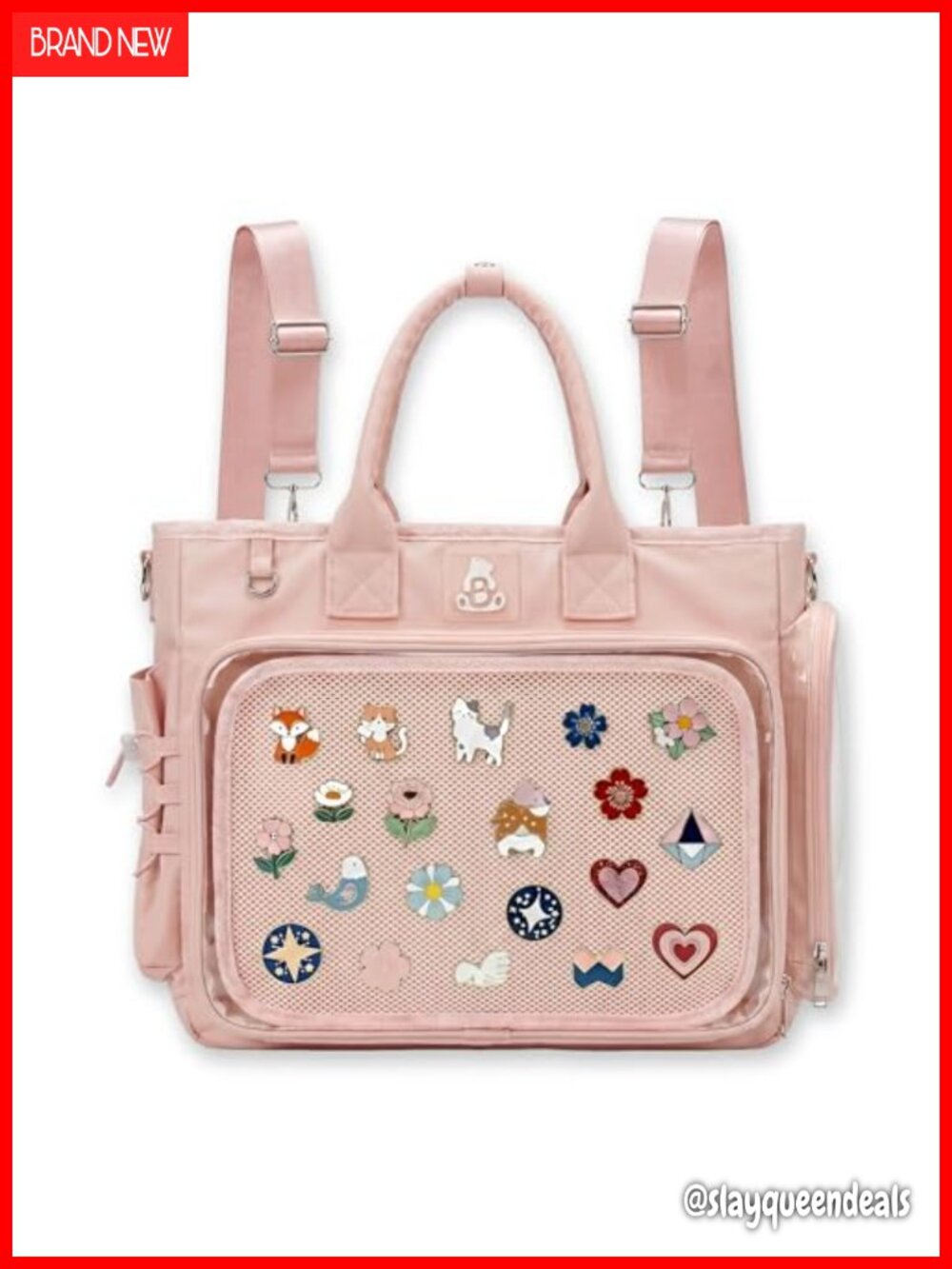 Ita Bag Crossbody Backpack Convertible Pin Display Nylon Large 15" Laptop